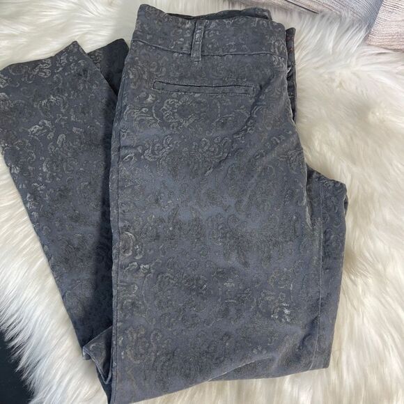 Anthro Cartonnier Charlie Grey Brocade Ankle Pants Sz 4 - Picture 3 of 10